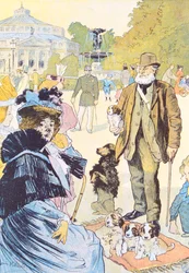 Vor dem Ledoyen-Restaurant auf den Champs-Élysées, Paris, 1897